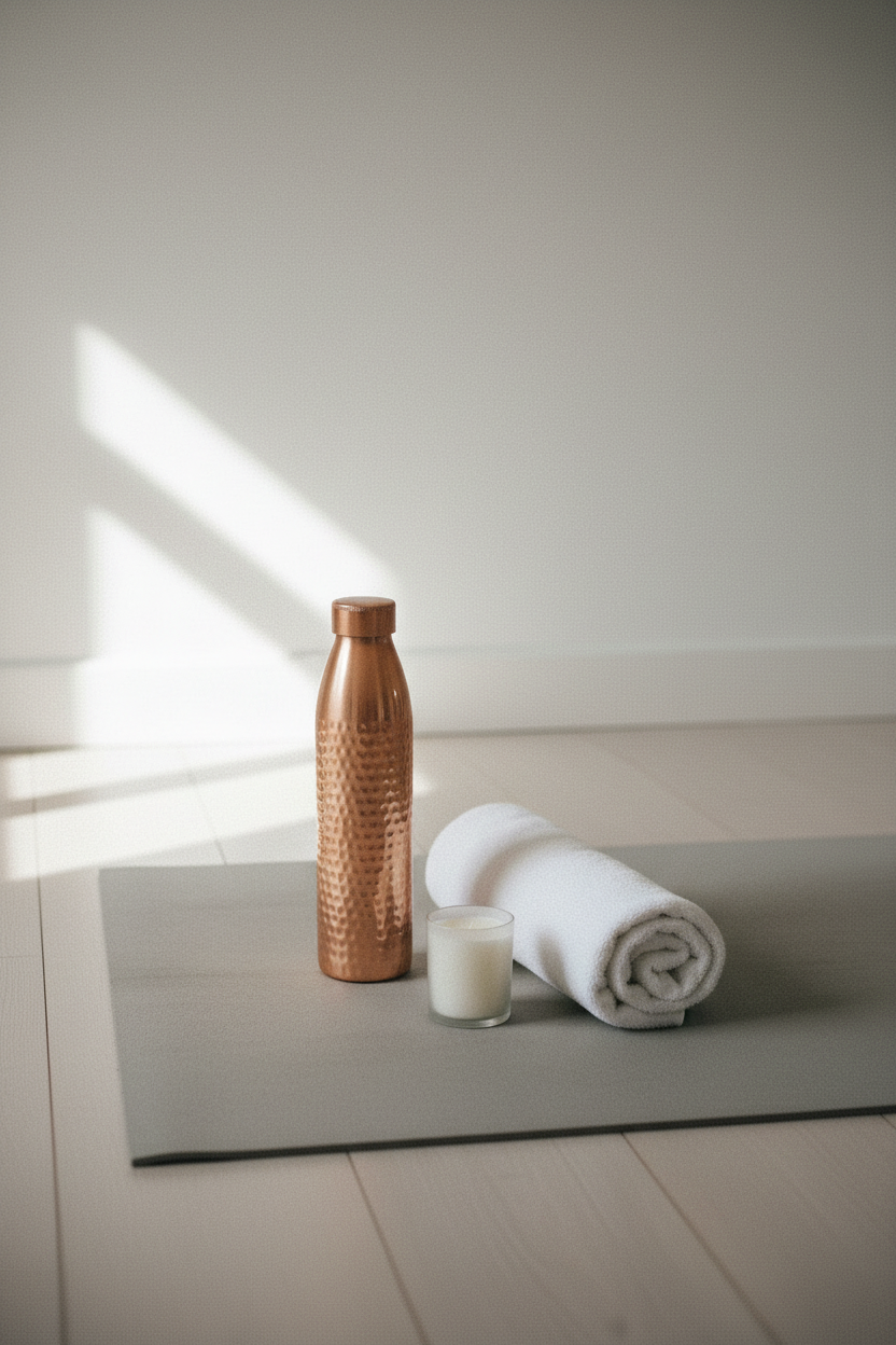 Pure Copper Water Bottle - Hammered Design 1L | Antibacterial & Purifying